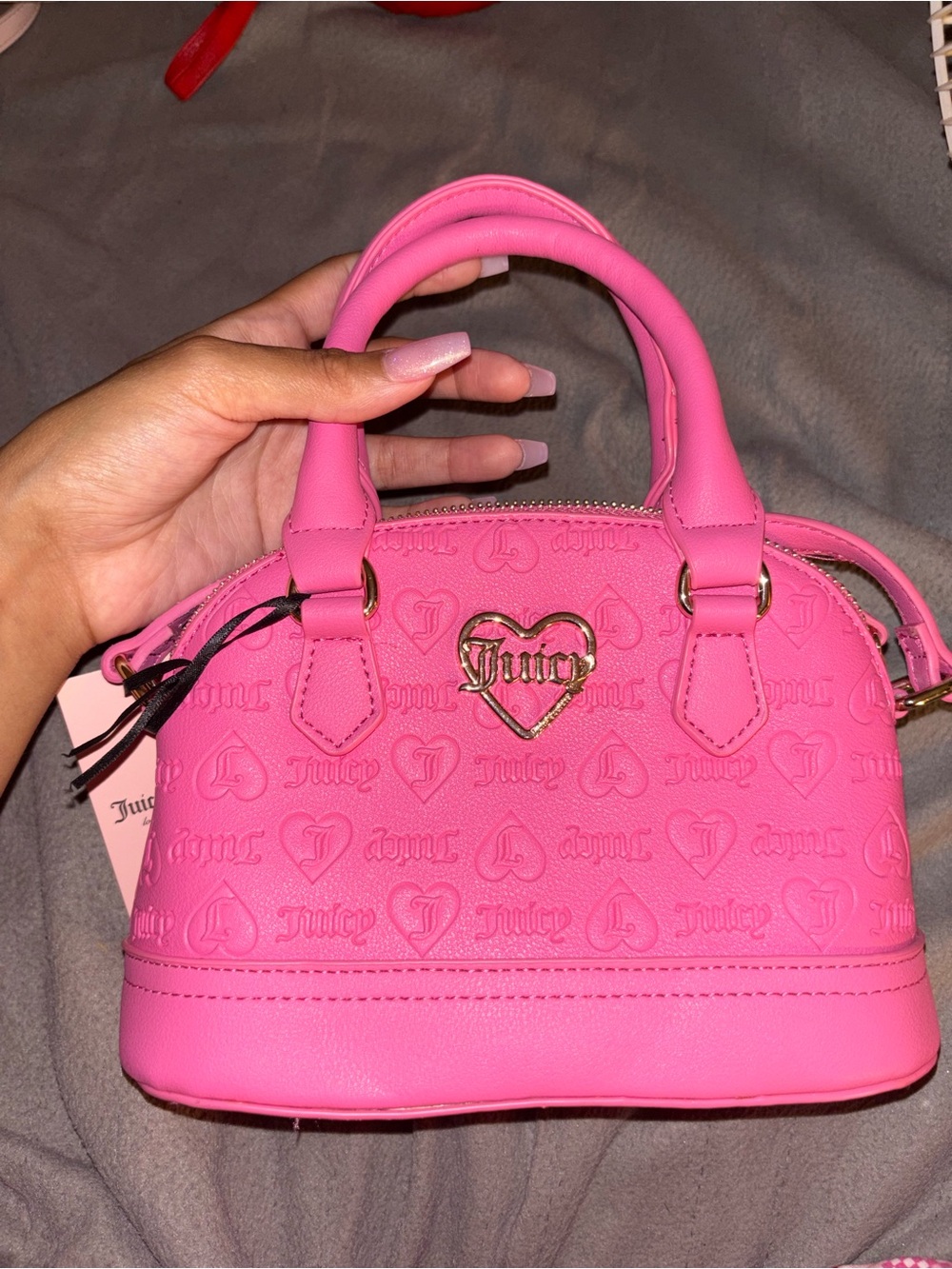 Juicy Couture Hot Pink Mini Satchel with Heart Logo